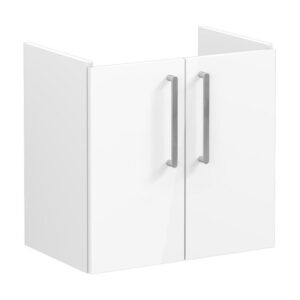 Vitra Root Flat 600mm 2 Door Compact Basin Unit Gloss White