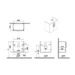 Vitra Root Flat 600mm 2 Door Compact Basin Unit Gloss White