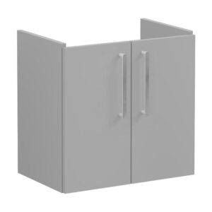 Vitra Root Flat Matt Grey 600mm Compact Basin Unit with Doors