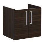 Vitra Root Flat 600mm Compact 2 Door Basin Unit Walnut
