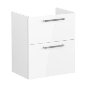 Vitra Root Flat 600mm 2 Drawer Compact Basin Unit Gloss White