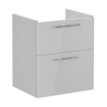 Vitra Root Flat Gloss Grey 600mm 2 Drawer Compact Wall Basin Unit