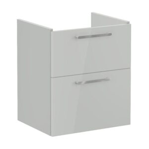 Vitra Root Flat Gloss Grey 600mm 2 Drawer Compact Wall Basin Unit