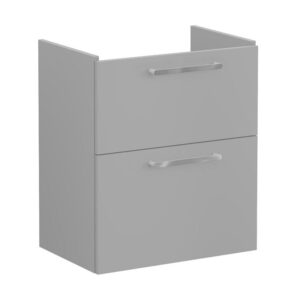 Vitra Root Flat Matt Grey 600mm Compact 2 Drawer Wall Basin Unit