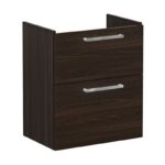 Vitra Root Flat 600mm Compact 2 Drawer Basin Unit Walnut