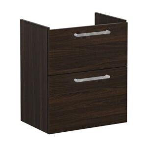 Vitra Root Flat 600mm Compact 2 Drawer Basin Unit Walnut