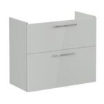 Vitra Root Flat 800mm Compact 2 Drawer Basin Unit Gloss Pearl Grey