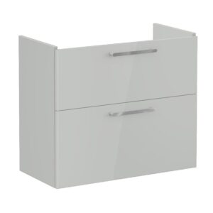 Vitra Root Flat 800mm Compact 2 Drawer Basin Unit Gloss Pearl Grey