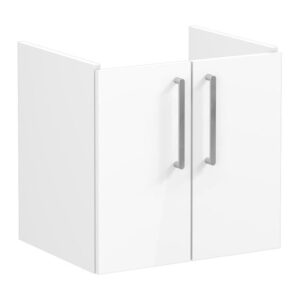 Vitra Root Flat Gloss White 600mm 2 Door Wall Basin Unit