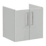 Vitra Root Flat 600mm 2 Door Wall Hung Basin Unit Gloss Grey