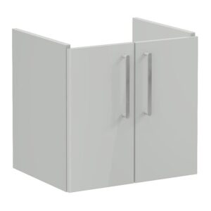 Vitra Root Flat 600mm 2 Door Wall Hung Basin Unit Gloss Grey
