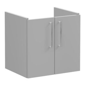Vitra Root Flat 600mm 2 Door Wall Hung Basin Unit Matt Grey