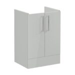 Vitra Root Flat 600mm 2 Door Floor Basin Unit Gloss Grey