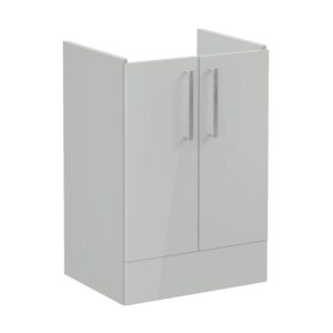 Vitra Root Flat 600mm 2 Door Floor Basin Unit Gloss Grey