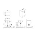 Vitra Root Flat 600mm 2 Door Floor Basin Unit Gloss Grey