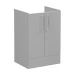 Vitra Root Flat 600mm 2 Door Floor Basin Unit Matt Grey
