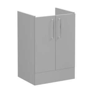 Vitra Root Flat 600mm 2 Door Floor Basin Unit Matt Grey