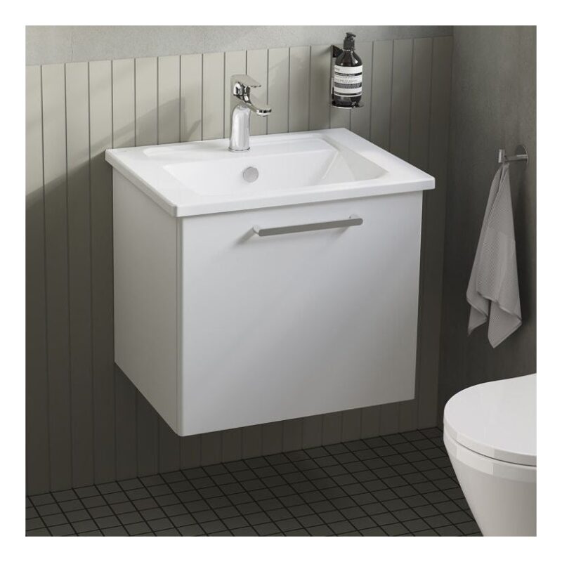Vitra Root Flat 600mm 1 Drawer Gloss White Basin Unit