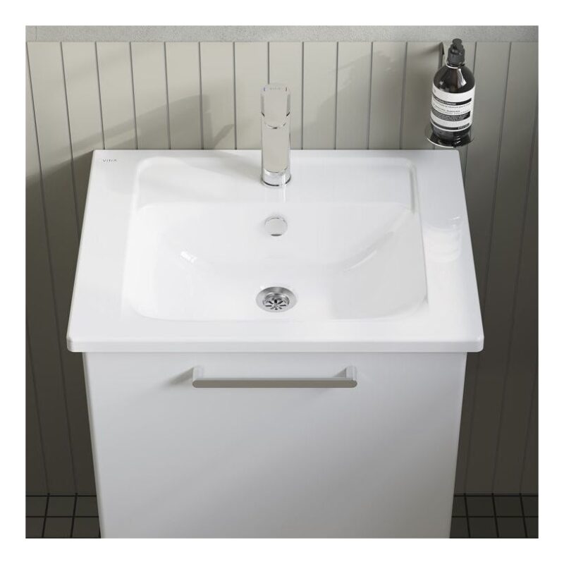 Vitra Root Flat 600mm 1 Drawer Gloss White Basin Unit