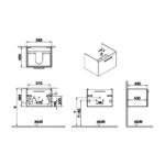 Vitra Root Flat 600mm 1 Drawer Matt Grey Basin Unit