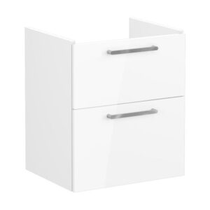 Vitra Root Flat 600mm 2 Drawer Basin Unit Gloss White