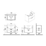 Vitra Root Flat 800mm 2 Drawer Basin Unit Gloss White