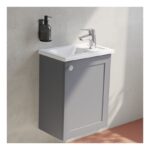 Vitra Root Classic 450mm Compact 1 Door Basin Unit Matt Grey