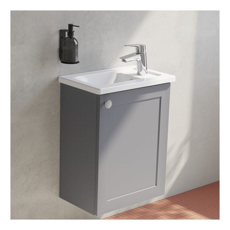 Vitra Root Classic 450mm Compact 1 Door Basin Unit Matt Grey