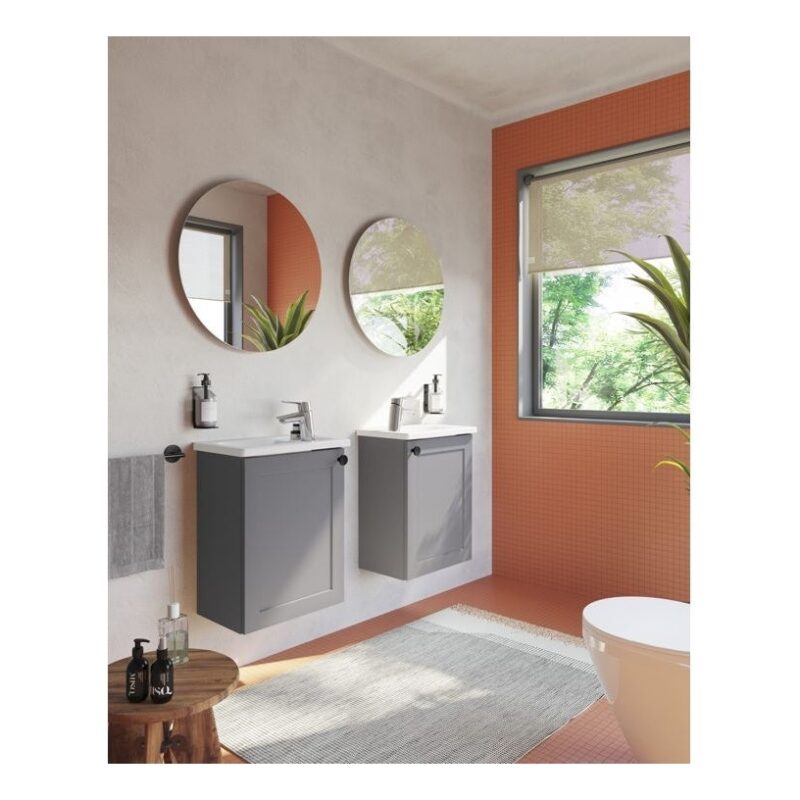 Vitra Root Classic 450mm Compact 1 Door Basin Unit Matt Grey