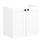 Vitra Root Classic 600mm Compact 2 Door Basin Unit Matt White