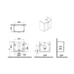 Vitra Root Classic 600mm Compact 2 Door Basin Unit Matt White