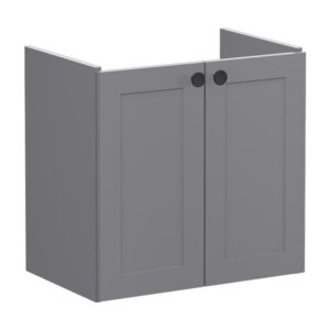 Vitra Root Classic 600mm Compact 2 Door Basin Unit Matt Grey