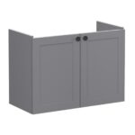 Vitra Root Classic 800mm Compact 2 Door Basin Unit Matt Grey