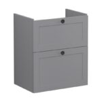 Vitra Root Classic 600mm Compact 2 Drawer Basin Unit Matt Grey