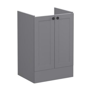 Vitra Root Classic 600mm 2 Door Floor Basin Unit Matt Grey