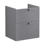 Vitra Root Classic 600mm Washbasin Unit with Two Drawers Matt Grey