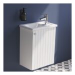 Vitra Root Groove 450mm Compact 1 Door Basin Unit Matt White