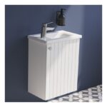 Vitra Root Groove 450mm Compact 1 Door Basin Unit Matt White