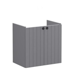 Vitra Root Groove 600mm Compact Washbasin Unit with Doors Matt Grey