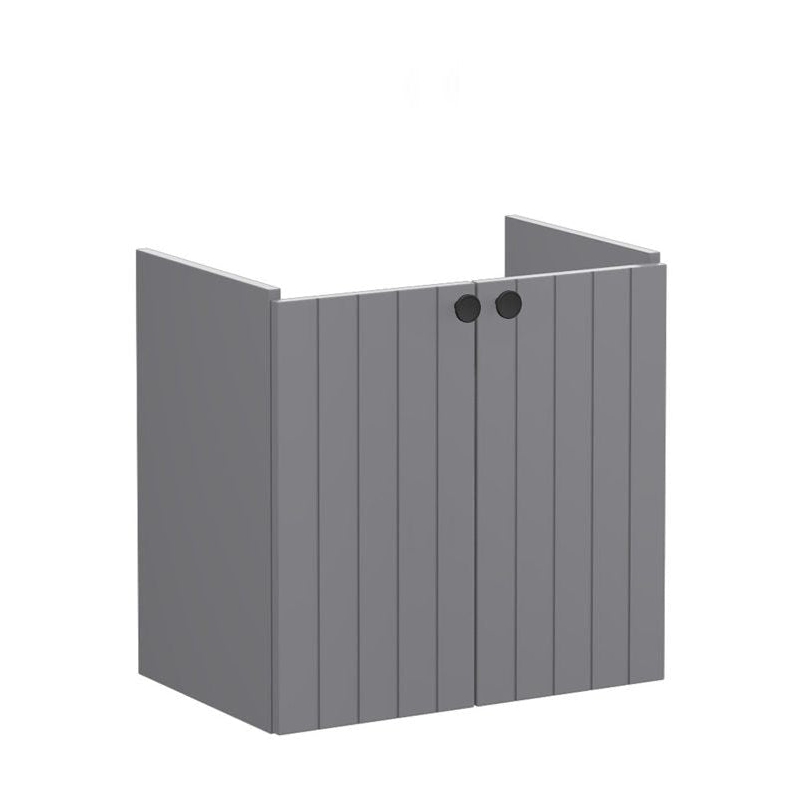 Vitra Root Groove 600mm Compact Washbasin Unit with Doors Matt Grey Vitra Root Groove 600mm Compact Washbasin Unit with Doors Matt Grey