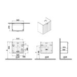 Vitra Root Groove 600mm Compact Washbasin Unit with Doors Matt Grey