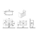 Vitra Root Groove 800mm Compact 2 Door Basin Unit Matt Grey