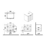 Vitra Root Groove 600mm 2 Door Basin Unit Matt Grey