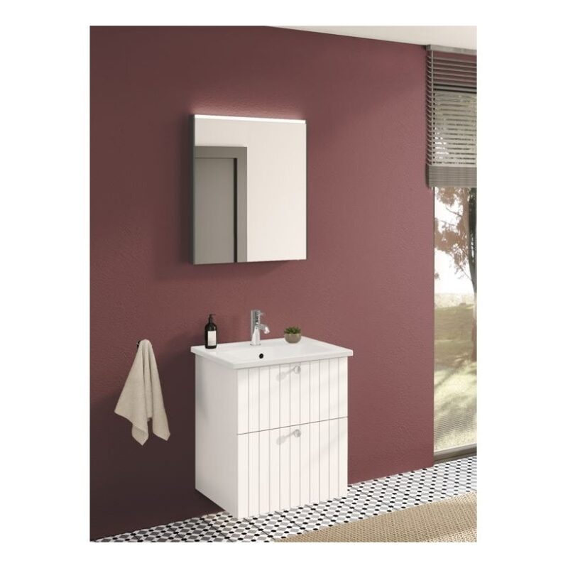 Vitra Root Groove 600mm 2 Drawer Basin Unit Matt White