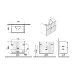 Vitra Root Groove 800mm 2 Drawer Basin Unit Matt White