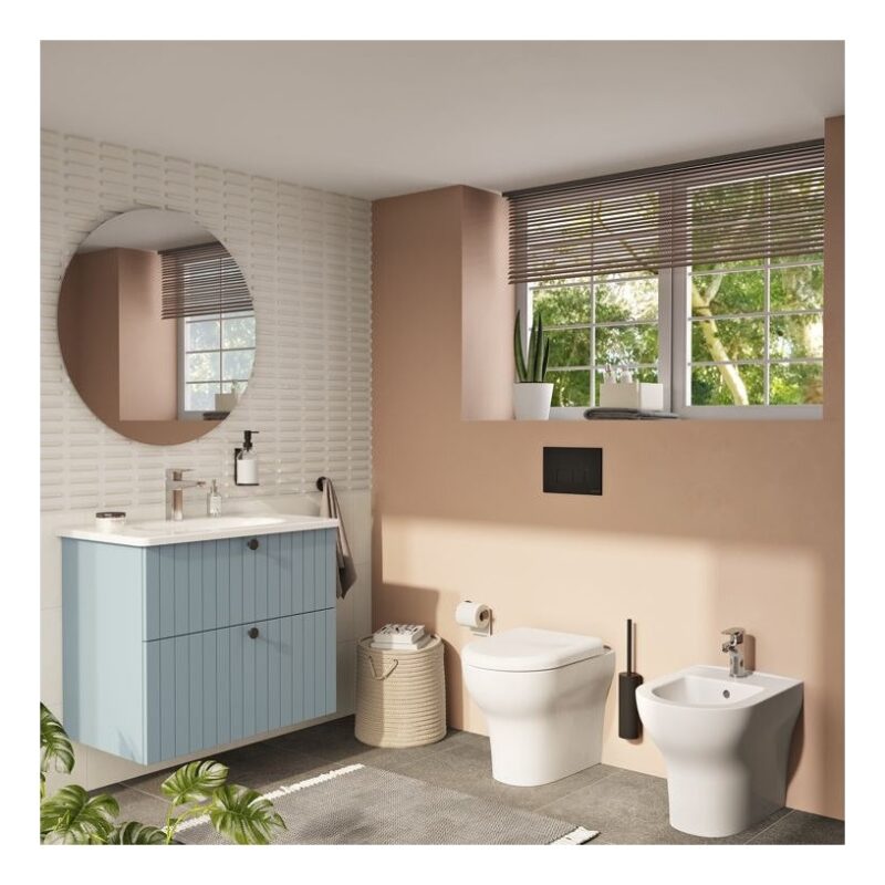 Vitra Root Groove 800mm 2 Drawer Basin Unit Matt Fjord Green