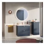 Vitra Root Groove 800mm 2 Drawer Basin Unit Matt Navy Blue