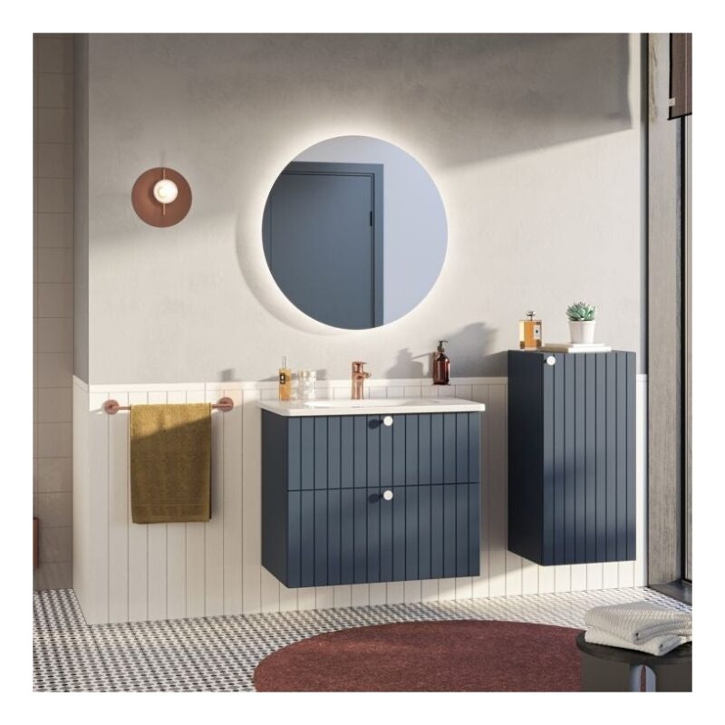 Vitra Root Groove 800mm 2 Drawer Basin Unit Matt Navy Blue