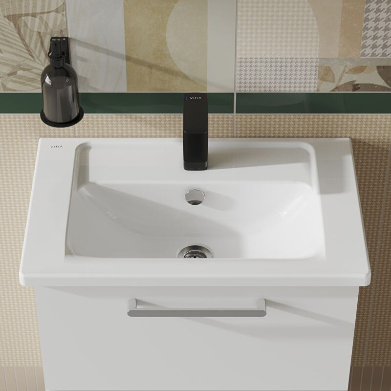 Vitra Integra Compact Short Projection 60cm Vanity Basin 1 Tap Hole