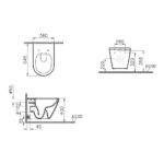 Vitra Integra Wall-Hung Rimless Toilet Pan with Hidden Fixation